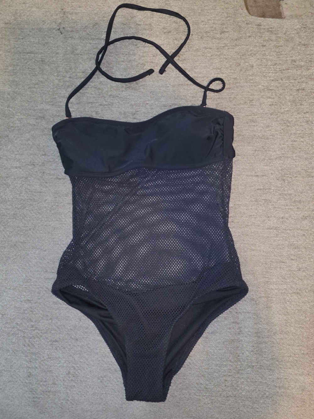Black Mesh One-Piece Swimsuit - Women's Swim Small
